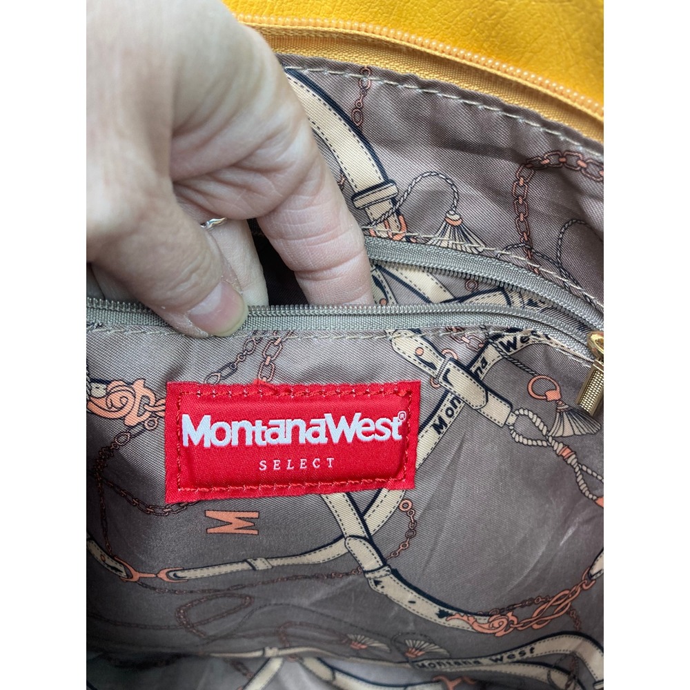 Montana West Mustard Yellow Tote Bag‎ Faux Leather Shoulder Bag - Picture 5 of 11